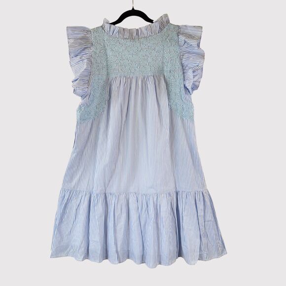Blue Striped Mini Dress - Picture 2 of 11